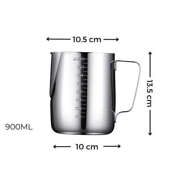 Ca đánh sữa inox 900ml